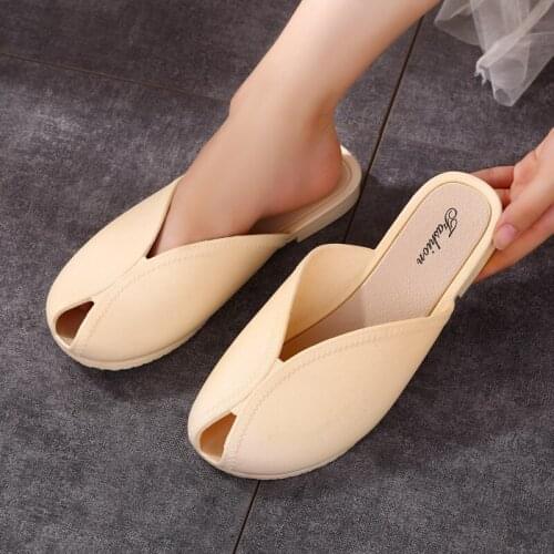 New Indoor Floor Flat Women Shoes Summer Non-slip Flip Flops ladies Bath Home Slippers Female Slipper Comfortable PVC Material