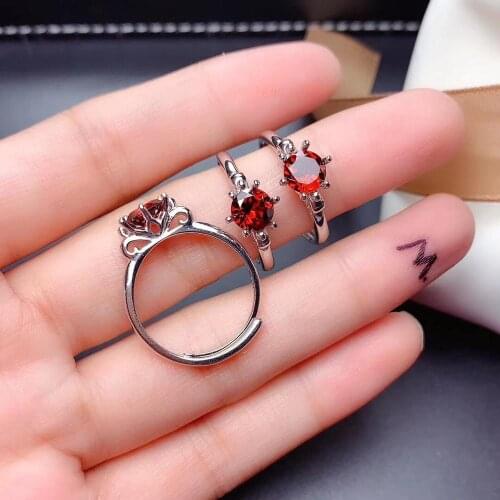 New Design Garnet Ring 925 sterling silver Fine jewelry Natural And Real Garnet Ring