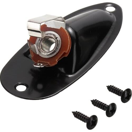 1pcs For Strat Stratocaster Electric Guitar Jack Plate 6.35mm 1/4" Boat Shaped Audio Connector Socket Panel