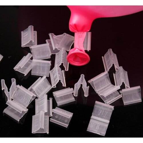 QIFU 100pcs Clear Balloons Clip Helium Balloon Clip Wedding Birthday Party Decoration Balloons Accessory Event Party Supplies