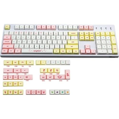 R58A 146Keys PBT Keycaps XDA Profile DYE-SUB Keycap for cherry MX Switch Mechanical Keyboard Macaron Theme Keycap