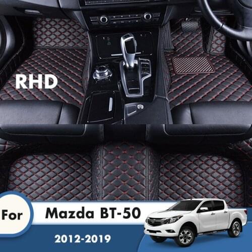 RHD Carpets For Mazda BT-50 2019 2018 2017 2016 2015 2014 2013 2012 Leather Mat Car Floor Mats Custom Car Accessories Interior