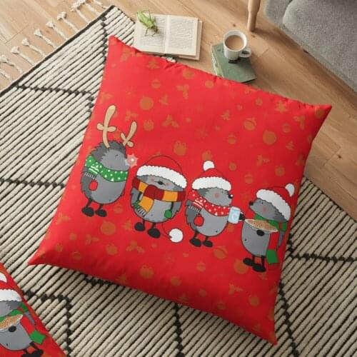 Christmas hedgehogs Printed Christmas Pillowcase 2020 Decor for Home Merry Christmas Ornament Navidad Xmas Gifts