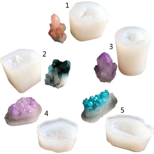 Handmade Natural Crystal Quartz Rock Cluster Geode Druzy Stone Epoxy Resin Mold Pendant Mold Resin Jewelry Making Tools