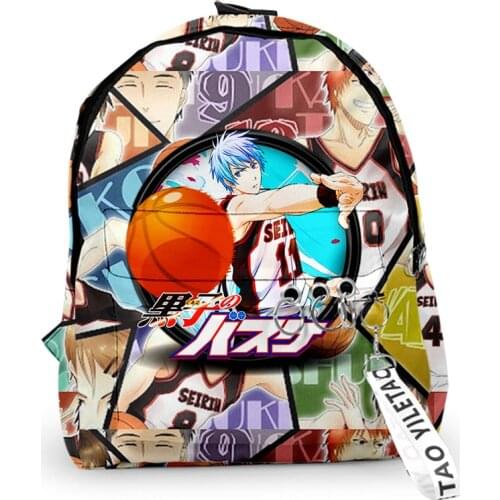2021 3D Print Backpacks Kurokos Basketball Teenager Students School Bags Men/Women Outside Travel Waterproof Oxford Backpack
