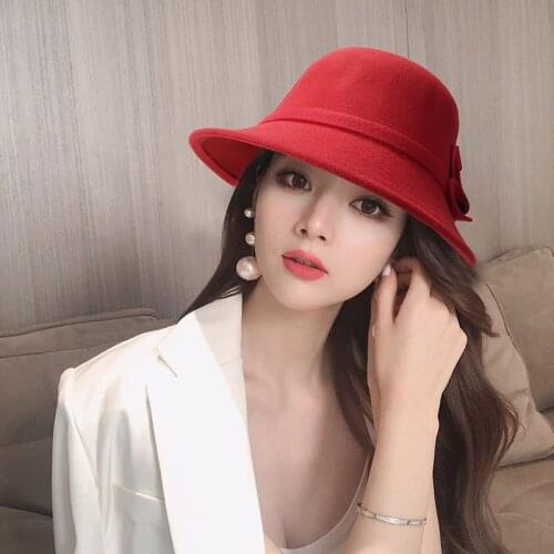 Winter Autumn Imitation Woolen Women Men Ladies Fedoras Top Jazz European American Round Caps Bowler Hats Feminino Gorra 2021