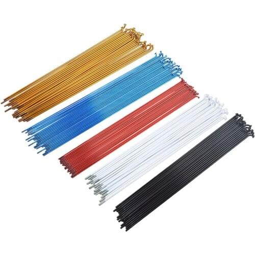 32Pcs/Set 14G*20/24/26/29 Inch Mountain Bike Spokes 188 235 261 292mm 45# Steel Bike Spoke MTB Bicycle Color Spokes Spoke Caps