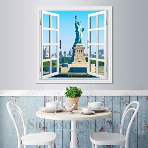 Statue Of Liberty Big Ben New York City Opera Aegean Sea Venice Scenery Wall Art Painting Canvas Posters Pictures Prints Decor