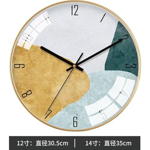 Silent Simple Nordic Wall Clock Modern Design Creative Art Kitchen Metal Clock Wall Living Room Gold Zegar Home Decor AB50ZB