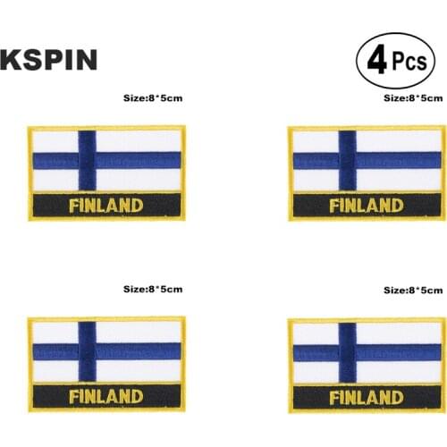Finland Rectangular Shape Flag Iron on Saw on Patches Embroidered Flag Patches National Flag Patches for Clothing