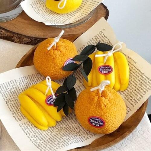 Three-dimensional Banana Lemon Scented Candle Mold, Swinging Simulation Fruit, Cake Baking Silicone Mold Candle Making Kit