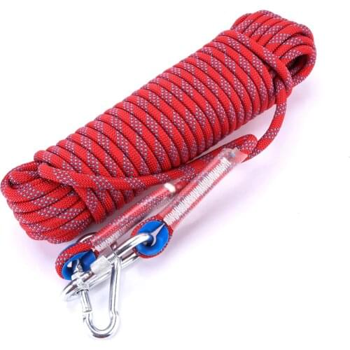 High Strength Climbing Rope Outdoor Rock Climbing Rope Carabiner Buckle Lock Survival Kit Hiking Accessory 10/20M Cord