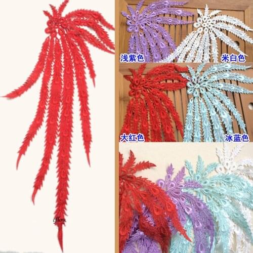 Water-soluble Flower Applique DIY Handmade Fabric Pacth Width 55cm*23cm 5pcs/lot
