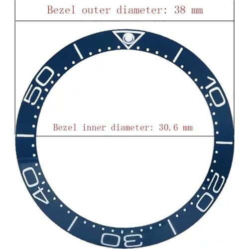 High-quality bezel 38 mm super bright luminous black/blue ceramic bezel for 41 mm automatic mens mechanical watch