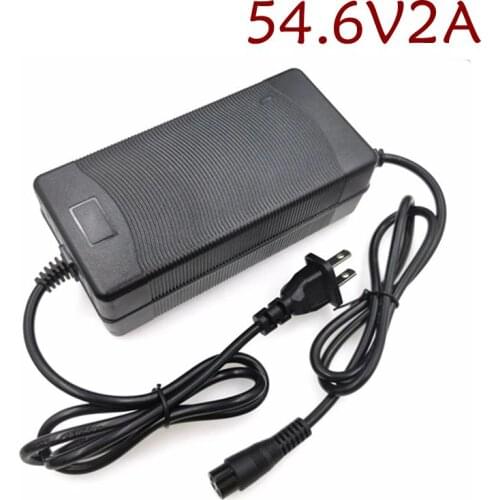54.6V 2A Lithium charger 48V 2A GX16 XLRM RCA DC Port for 48 V 13S Li-ion Electric Bike Bicycle battery Charger with fan