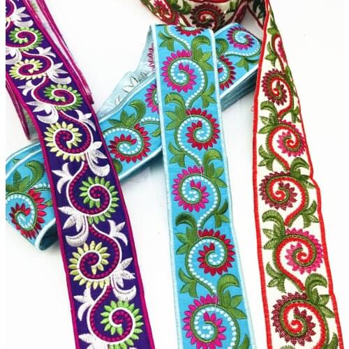 1 Yard Fashion Embroideried Lace Ribbon Flower Webbing Tapes Clothes Bag Decorative Lace Trims DIY Sewing Accessories
