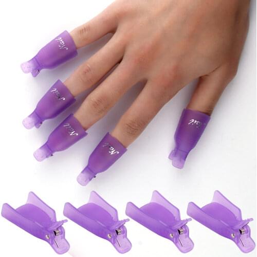 10Pcs Nail Gel Polish Remover Soak Off Cap Wipe Lint-free Clip UV Gel Polish Wrap Remove Polish Manicure Pedicure Nail Art Tool