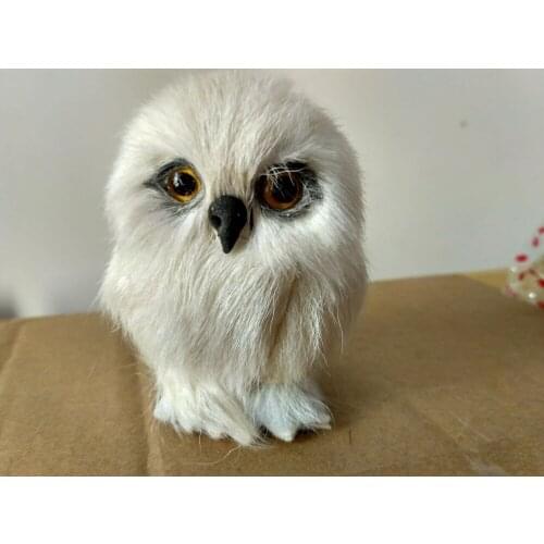 10 pieces a lot mini simulation owl toys polyethylene&fur white owl dolls gift about 7cm 1550