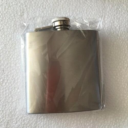 100pcs/lot Portable Stainless Steel Hip Flask 6oz Wine Bottle