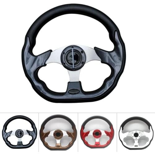 13in Golf Steering Wheel Aluminum + Carbon Fiber Sports Style For EZGO/CLUB CAR DS/YMH/CLUB CAR PRECEDENT Golf Cart Replacement