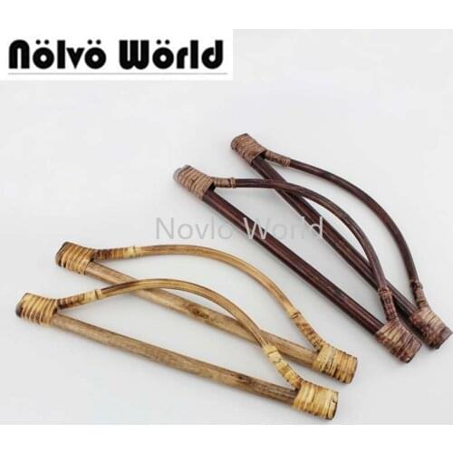 2-10-20 pieces,27X8cm Natural Rattan handle,Retro Charcoal rattan for handmade crochet bags purse quilting