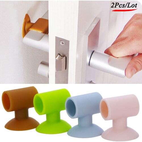 2Pcs/Lot Soft Silicone Anti-Collision Door Protective Pads Suction Cup Type Cabinet Door Handle Lock Silencer Fender
