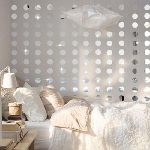 20/50pcs 5cm Round Wall Sticker Gold Polka Dots Wall Stickers 3D Acrylic Mirror Decals for Kids Children Room Bedroom Home Decor