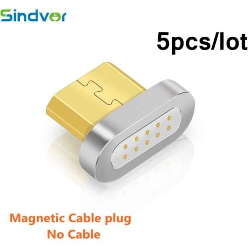 5PCS Magnetic Cable Plug Type C Micro USB C Plugs Fast Charging Phone Microusb Type-C Magnet Charger Plug For iPhone 7 7plus 8 X