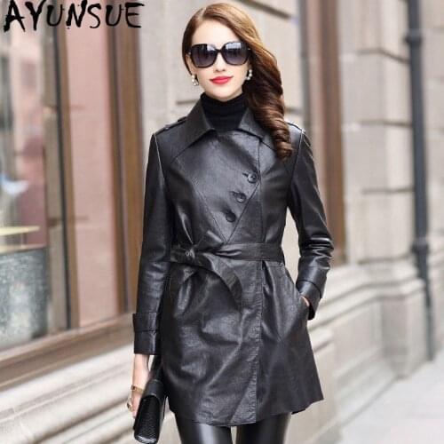 AYUNSUE Women's Leather Jackets
