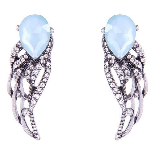 Bohemian ethnic vintage cutout rhinestone wings earrings simple exquisite womens personality creative earrings charm jewelry