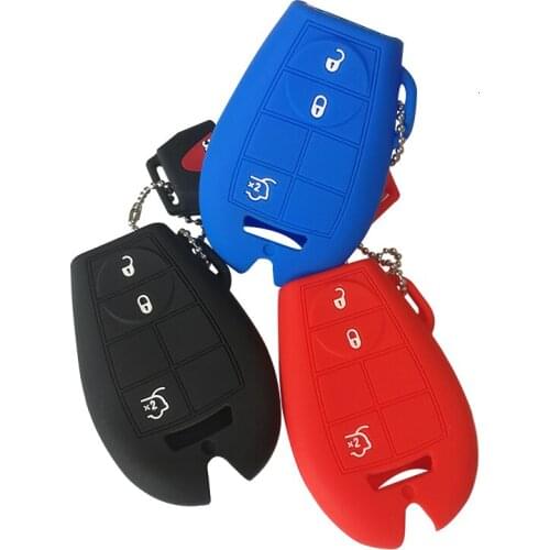 Smart Remote Key Cover Case For Jeep Dodge Key Protect For Chrysler 3+Panic Silica Gel Covers For Car Keys Shell Keychain Car
