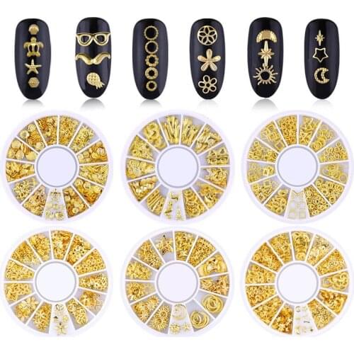 CHNRMJL Ultra-thin Nail Metal Alloy Rivet Rhinestone Wheel Stud Beads Wheel 3D Tips DIY Nails Accessories Jewelry Manicure Tool