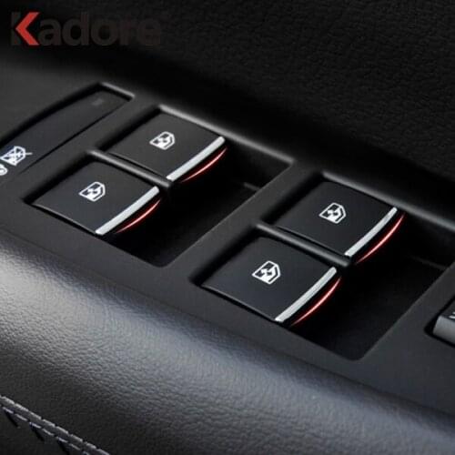 For Cadillac SRX 2010 2011 2012 2013 2014 2015 2016 ABS Chrome Window Glass Lift Switch Button Cover Trim Car Styling Sticker