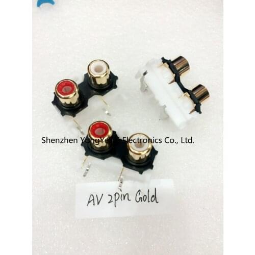 Two curved legs AV amp socket hole seat 2 RCA jack lotus seat audio jack video socket gold plated free shipping