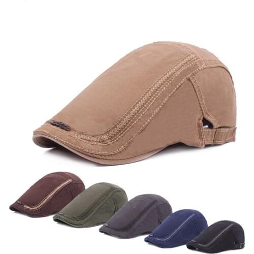 Cotton Beret Hat Men Flat Newsboy Cap Solid Golf Driving Flat Cabbie for Women Winter Cap