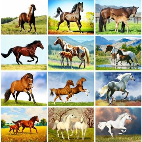 HUACAN 5d Diamond Painting New Arrivals Horse Mosaic Animals Living Room Wall Decoration Handmade Gift