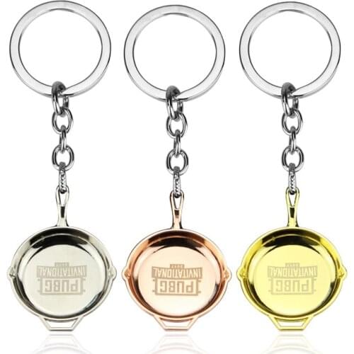 Game PUBG Playerunknowns Battlegrounds Cosplay Costumes Keychain Pans Weapon Model Key Chain Necklace Pendant