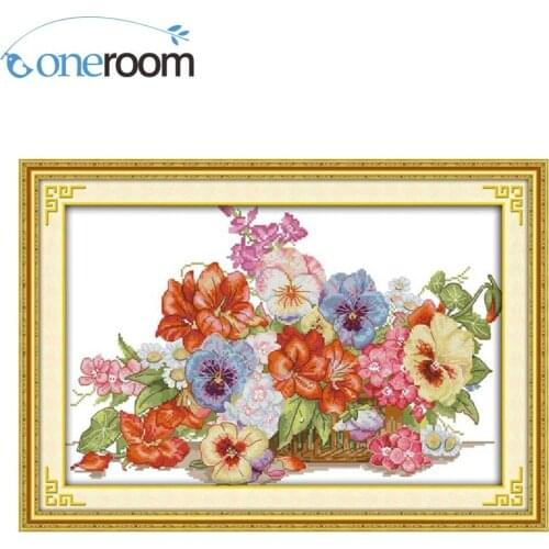 Dim The gorgeous flower basket Counted Cross Stitch 11CT 14CT Cross Stitch Set Wholesale Cross-stitch Kit Embroidery