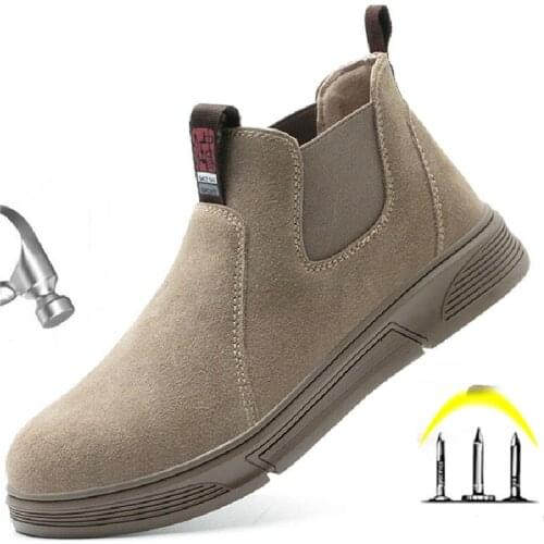 Unisex Indestructible Shoes Men Steel Toe Cap Work Safety Shoes Waterproof Puncture-Proof Boots Light Breathable Ryder Sneakers