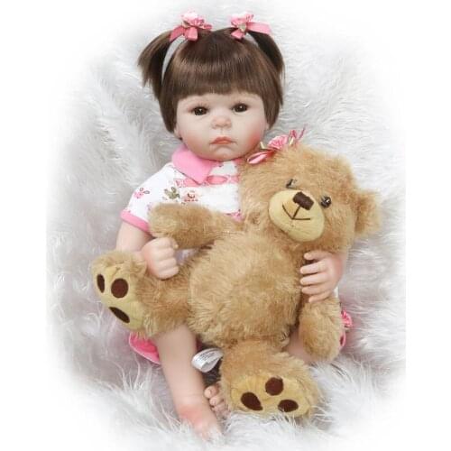 52CM bebe menina doll reborn silicone reborn babies fashion children toddler bear doll birthday gift boneca