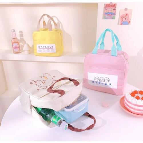 Cooler Handbag Lunch Bags for Women Men Picnic Food Box Tote Cute Cartoon Printed Students Kids Thermal Insulated Pack