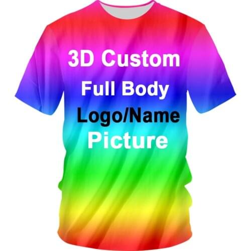 Summer Short-Sleeved O-Neck T Shirt Men Fashion 3D Printing Mens T-Shirt Custom Your Exclusive Tshirt white Diy shirt