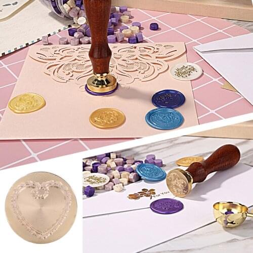Love Heart/Vegetable Wax Seal Head Replacement Round Seal Copper Head for DIY Card Envelope Stamps Wedding Invitation Decor