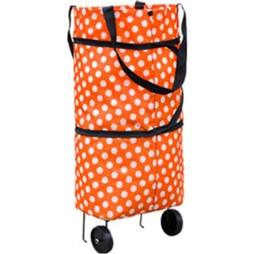 Fashionable Design Large Capacity Waterproof Oxford Cloth Foldable Shopping Trolley Wheel Bag Traval Cart Luggage Bag