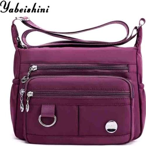 Nylon cloth crossbody bags for womens High density waterproof Shoulder Bags Double zipper Messenger bags sac a main femme