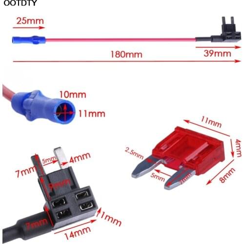 OOTDTY 5Pcs Mini ATM Fuse Adapter tap Dual Circuit Adapter Holder For Car Auto Truck