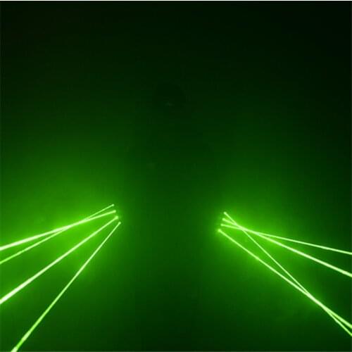 SJ82 Rechargeable green laser gloves dj dance wears led costume robot man show laser man projector 4pcs heads party event disco