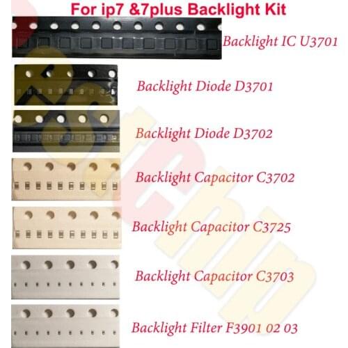 Fullset/lot For iphone 7 7plus 7 plus Dim no LED backlight IC Chip Diode Capacitor fix kit