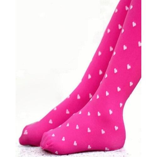Casual Summer Tights Stockings For Girls Heart Print High Quality 60D Spring Velvet Children Girls Kids Pantyhose Tights DQ001