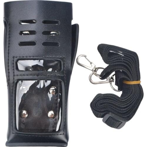 Walkie Talkie Leather Carrying Case Bag Holder For Motorola GP338 GP360 HT750 Radio With Belt Clip